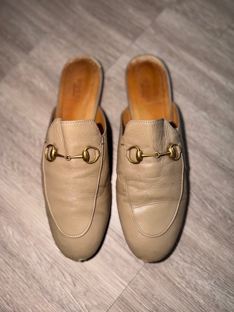Women's Princetown Slipper Beige Leather